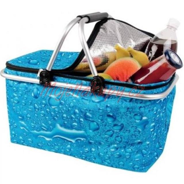 Nákupní košík s termo vlož kou "Kapky vody" modrá